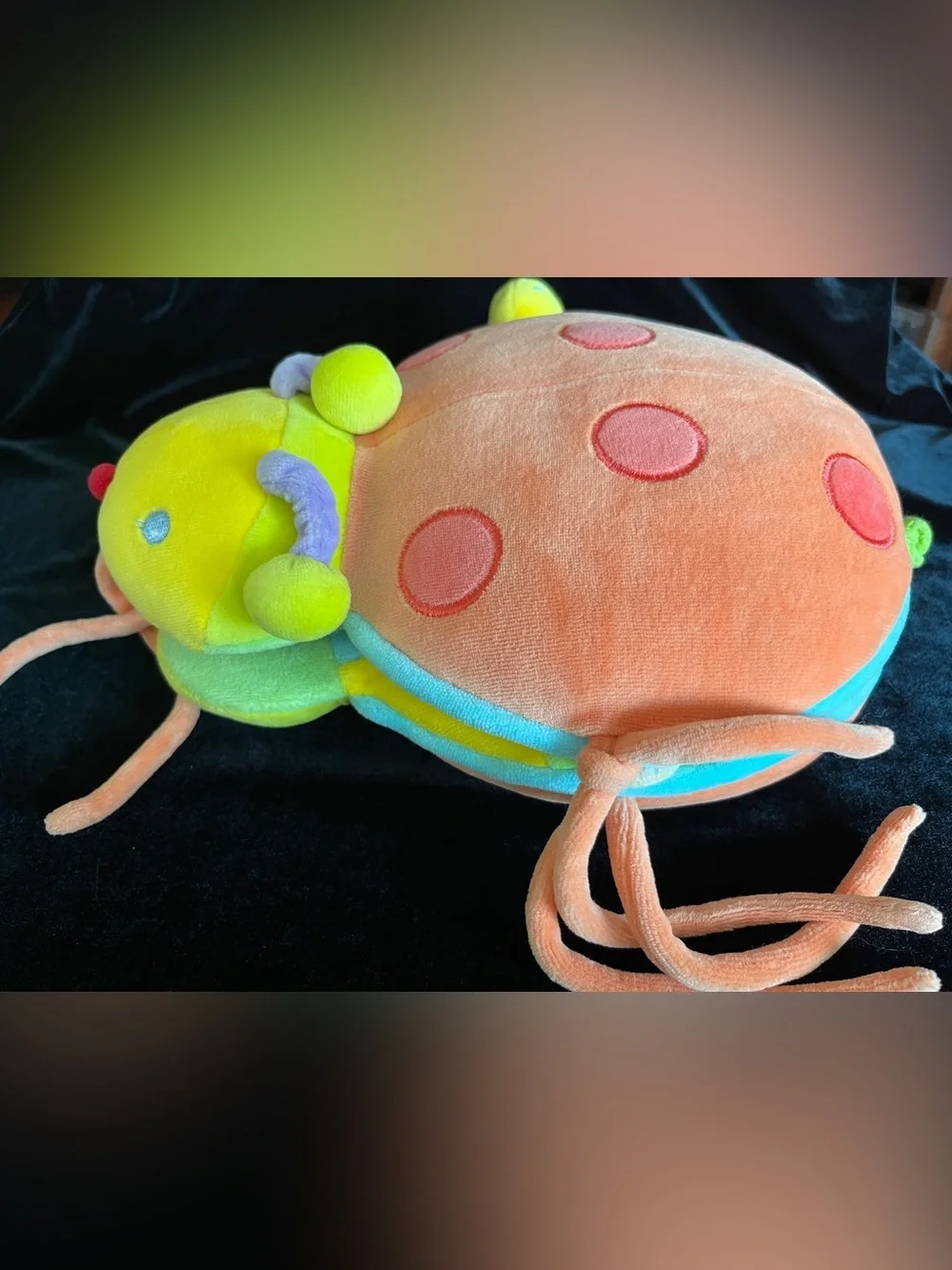 KALOO plush ladybug Activity Baby Toy Crinkle Mirror Bug Theme Colorful